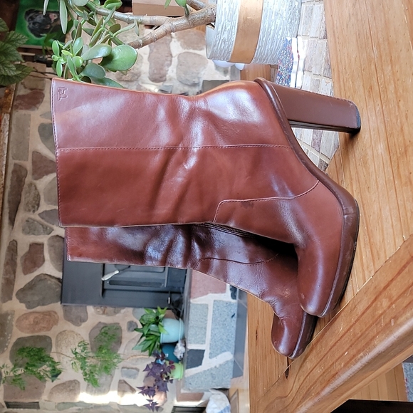 Tommy Hilfiger Brown Leather Boots - Picture 2 of 8